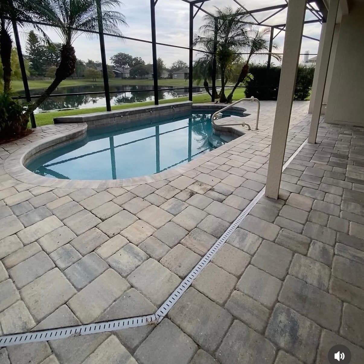 Professional pool area cleaning before and after