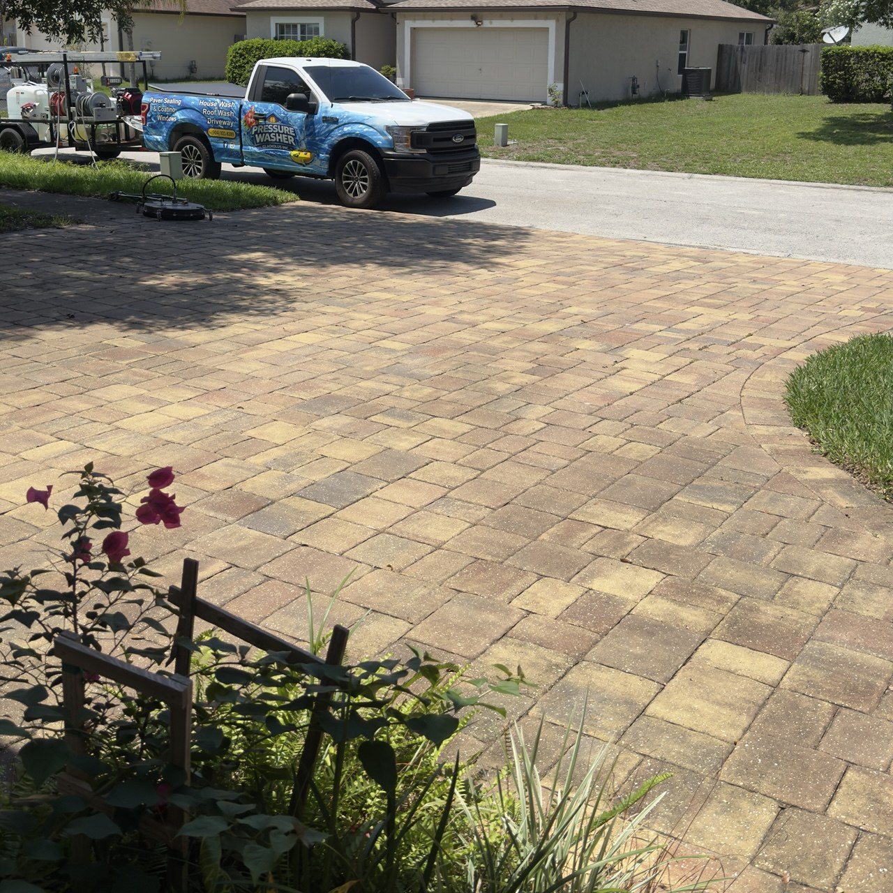 Driveway Cleaning Before and After in Nocatee, Florida