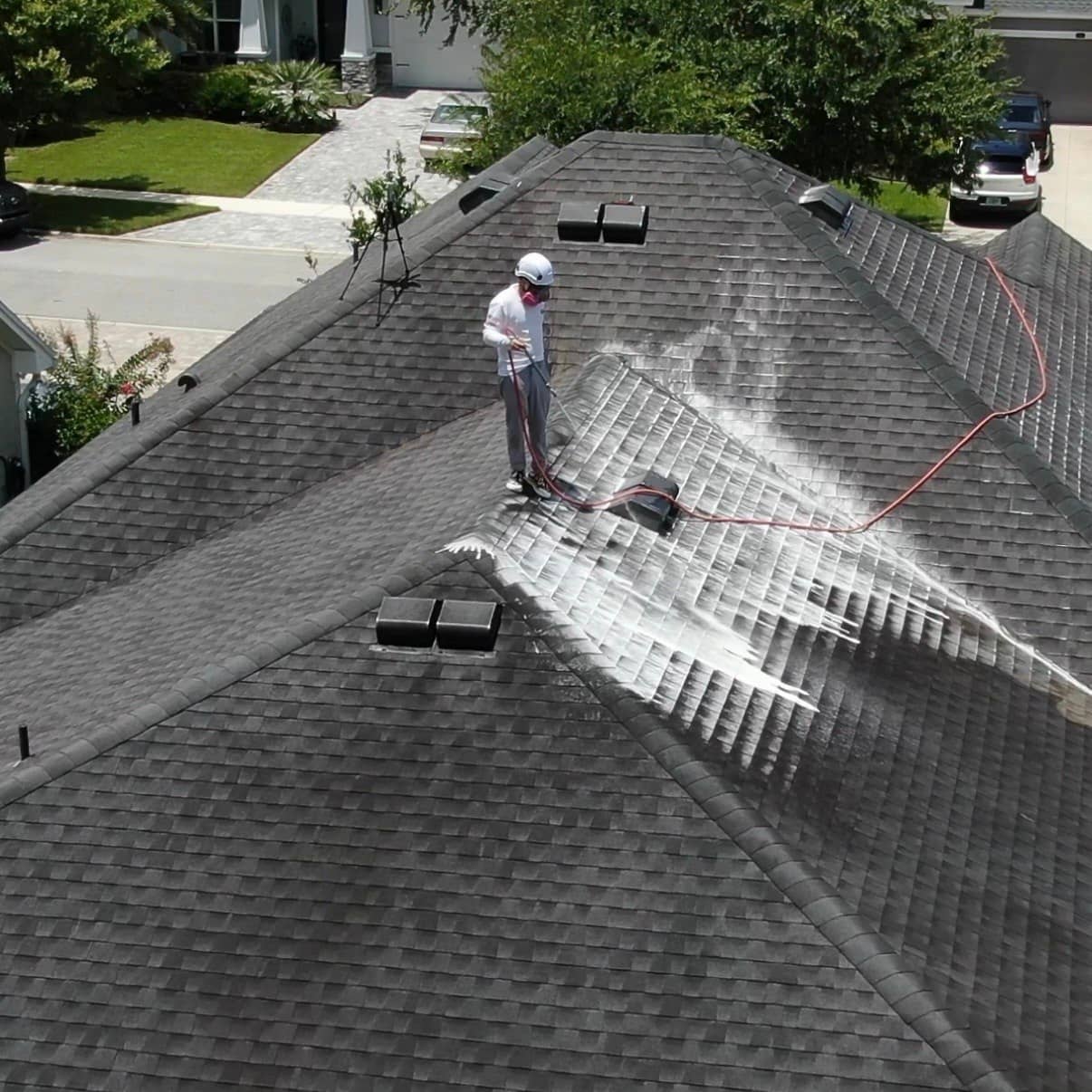 Soft wash roof cleaning service in Jacksonville FL