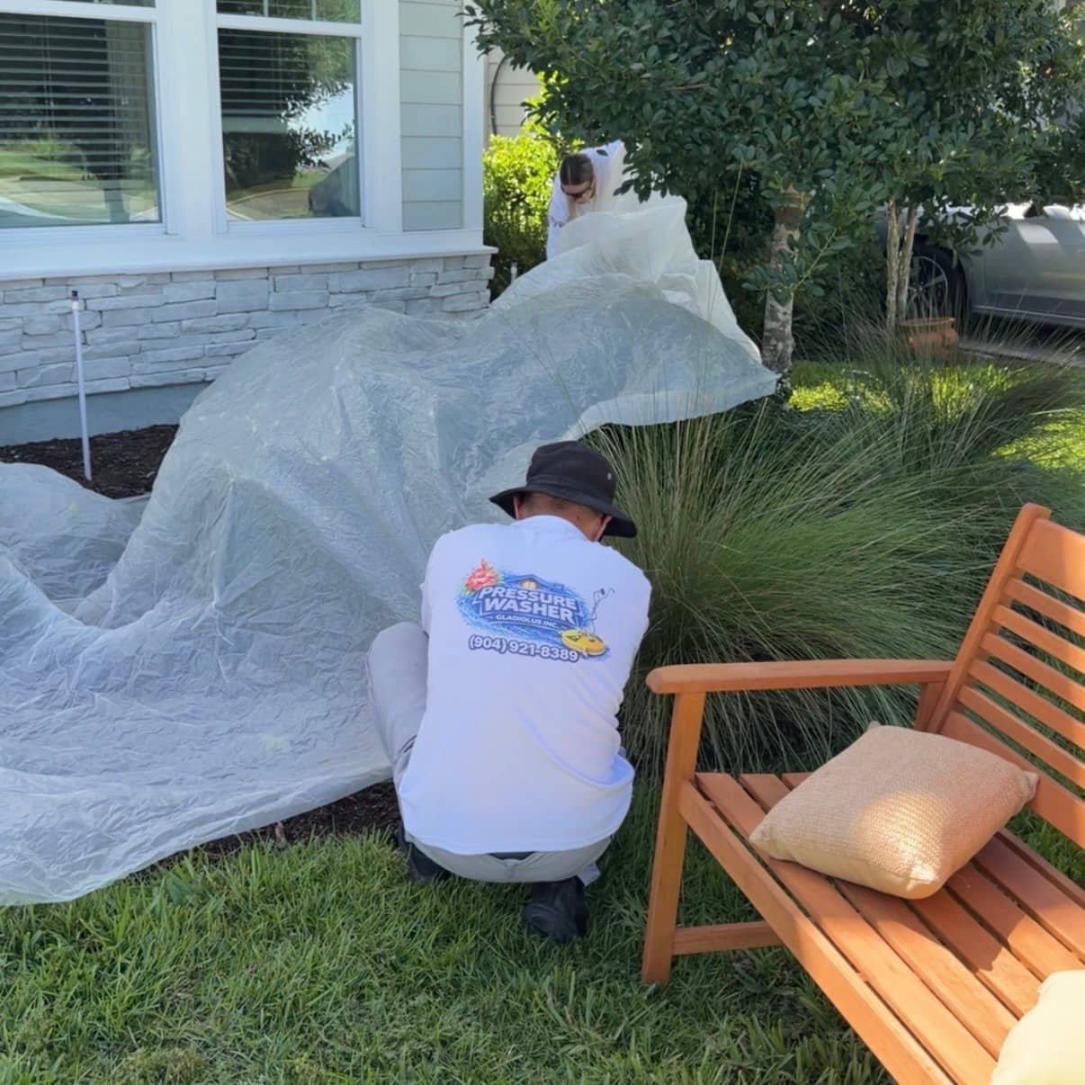 Black streak and algae removal from roof cleaning